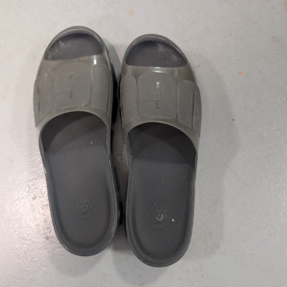 UGG Charcoal Slide Sandals